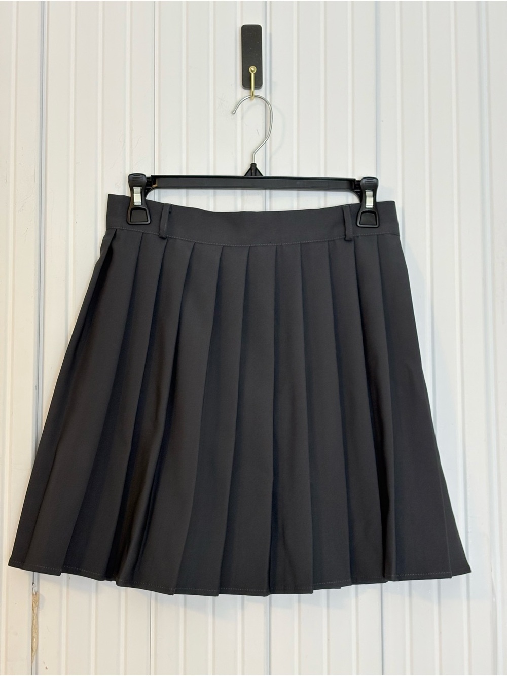 Womens Pleated Skirt Gray Medium Belt Loops Preppy School Girl Heritage Layer